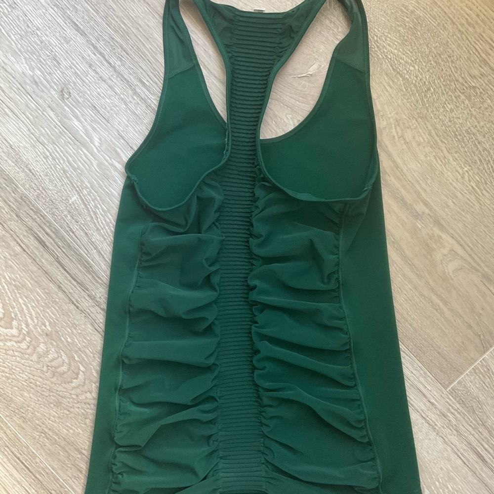 Athleta Green Ruched Racerback Tank Top - Picture 5 of 7